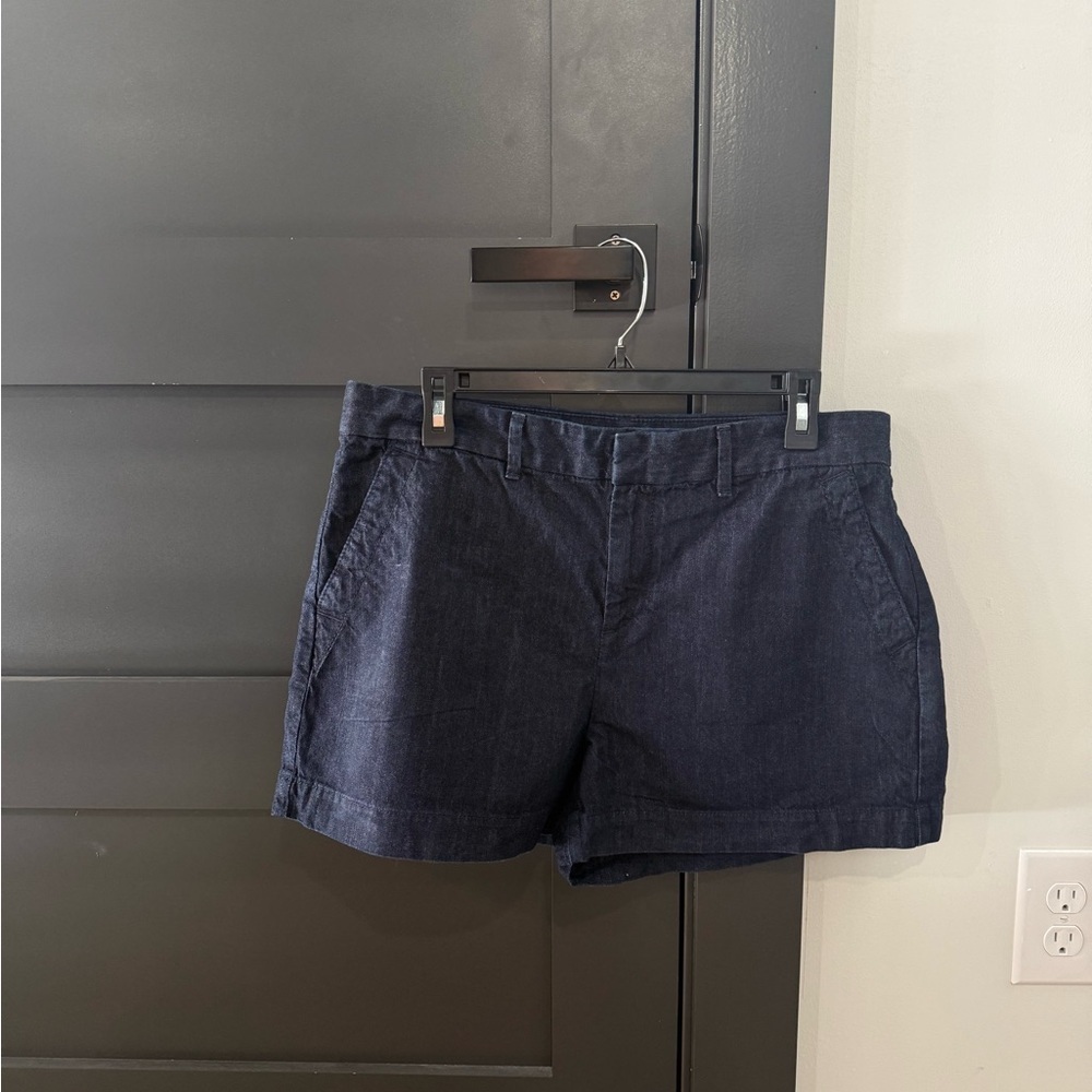 Ann Taylor Loft High Rise Dark Wash Blue Denim Jean Shorts Women 31/12